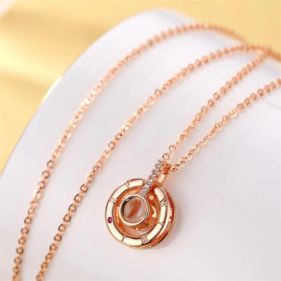 COLLIER D'AMOUR AVEC 100 MOTS JE T'aime de différente langue plus un bracelet - jamaale